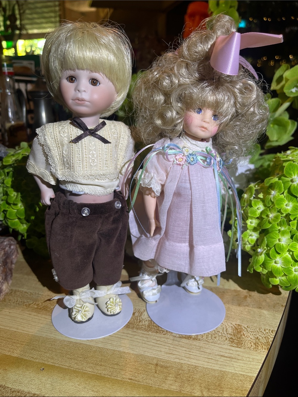 Vintage Jessica & Jason Doll Pair - Blonde Boy in Brown & Blonde Girl in Pink
